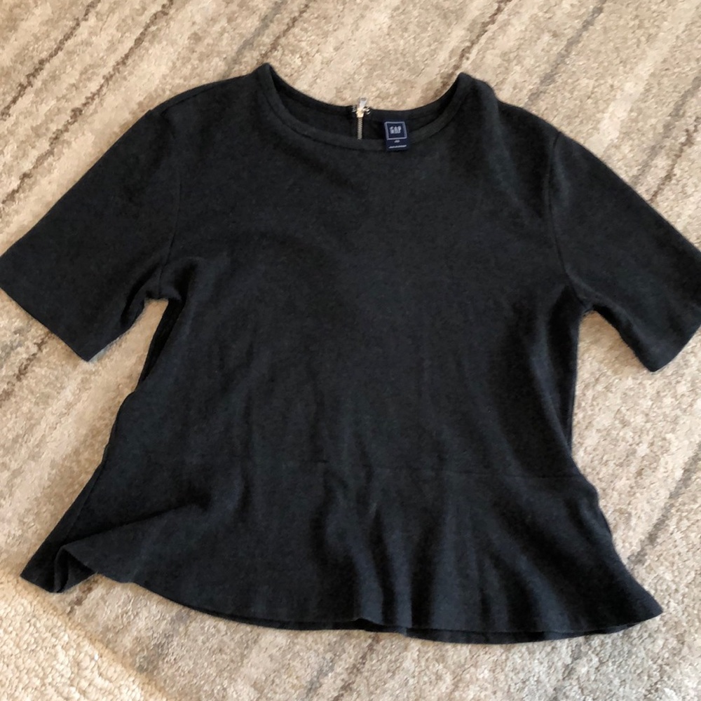 Charcoal jersey Gap zippered top